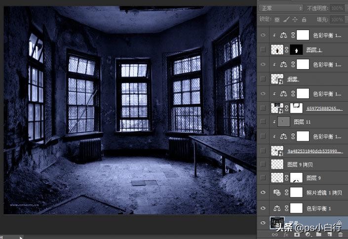 ps创意合成冷色风格的魔法师教程,纯ps做暗黑系手绘效果教程