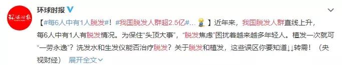 我国超2.5人脱发,中国有多少人脱发