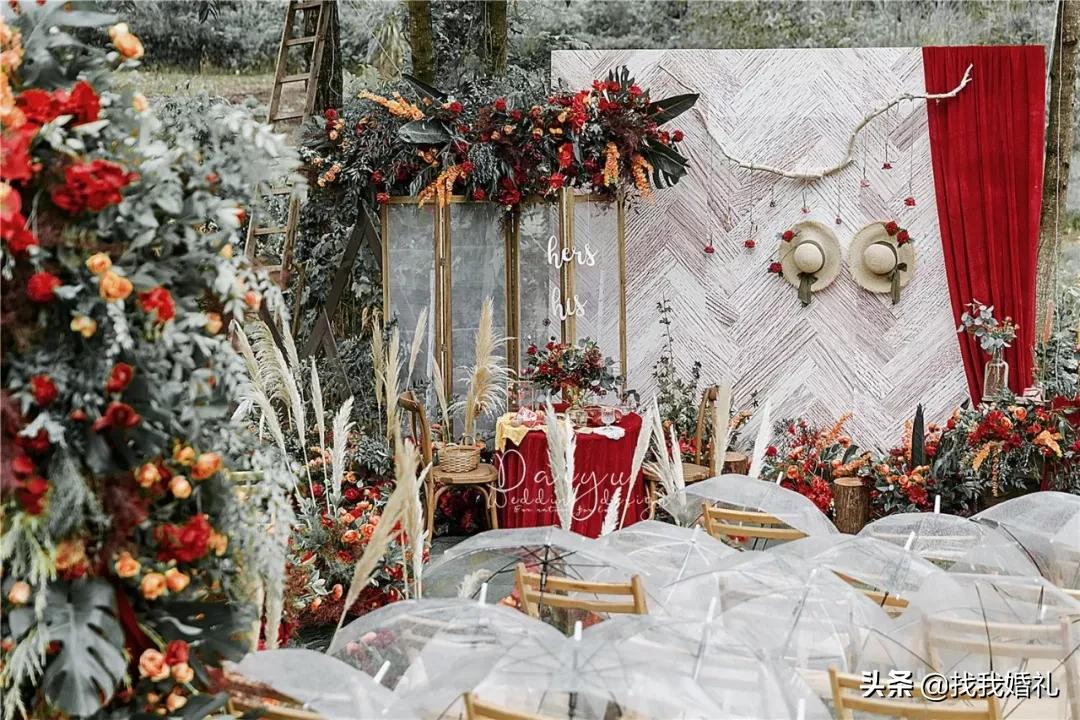 极简西式婚礼户外布置,法式复古婚礼户外效果