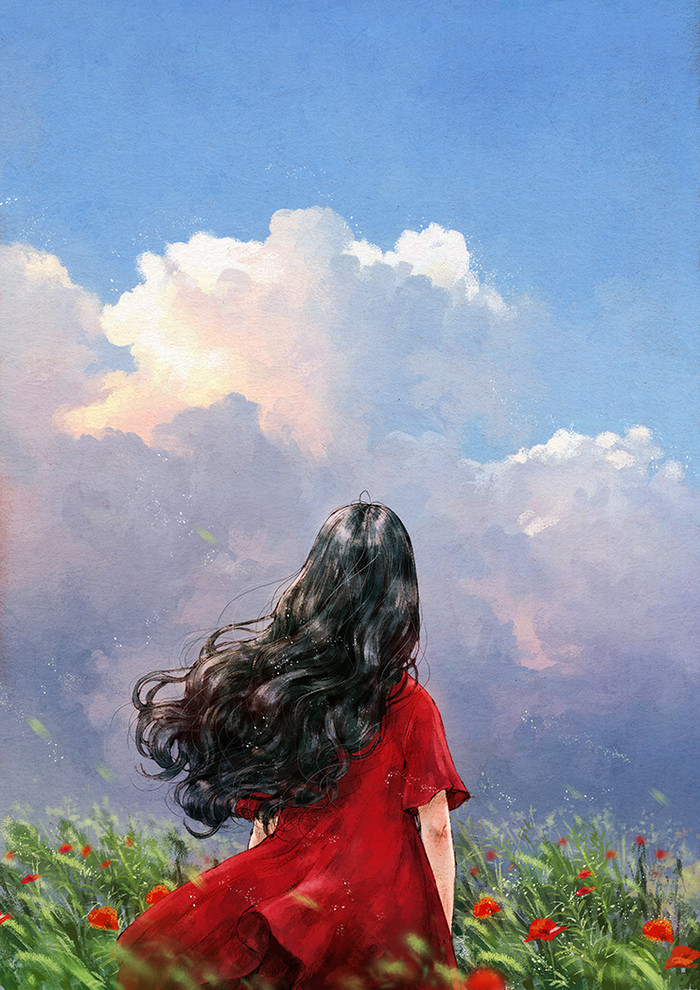 韩国插画师森林女孩日记图文,水彩插画森林女孩日记