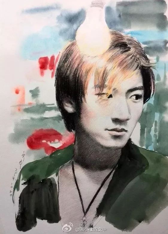比起打印画,美院毕业的他,笔下这种彩铅水彩画才好看哭了~