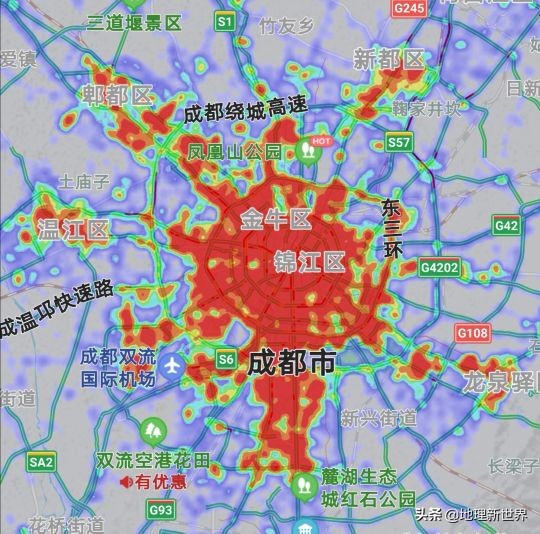 晚6点，四川18市3自治州热力图对比