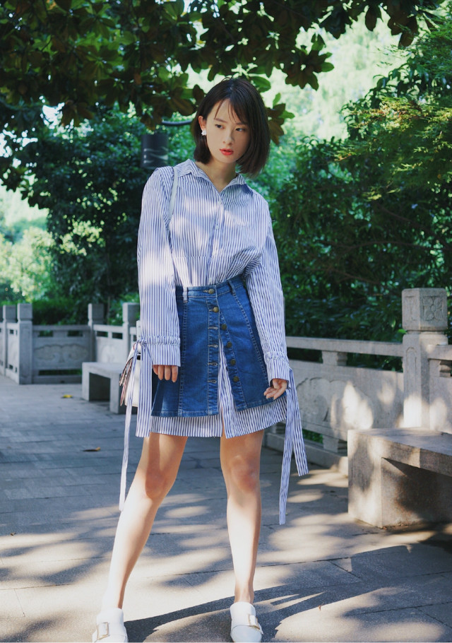 牛仔裙半身裙微胖显瘦长款,适合微胖女生的显瘦牛仔裙