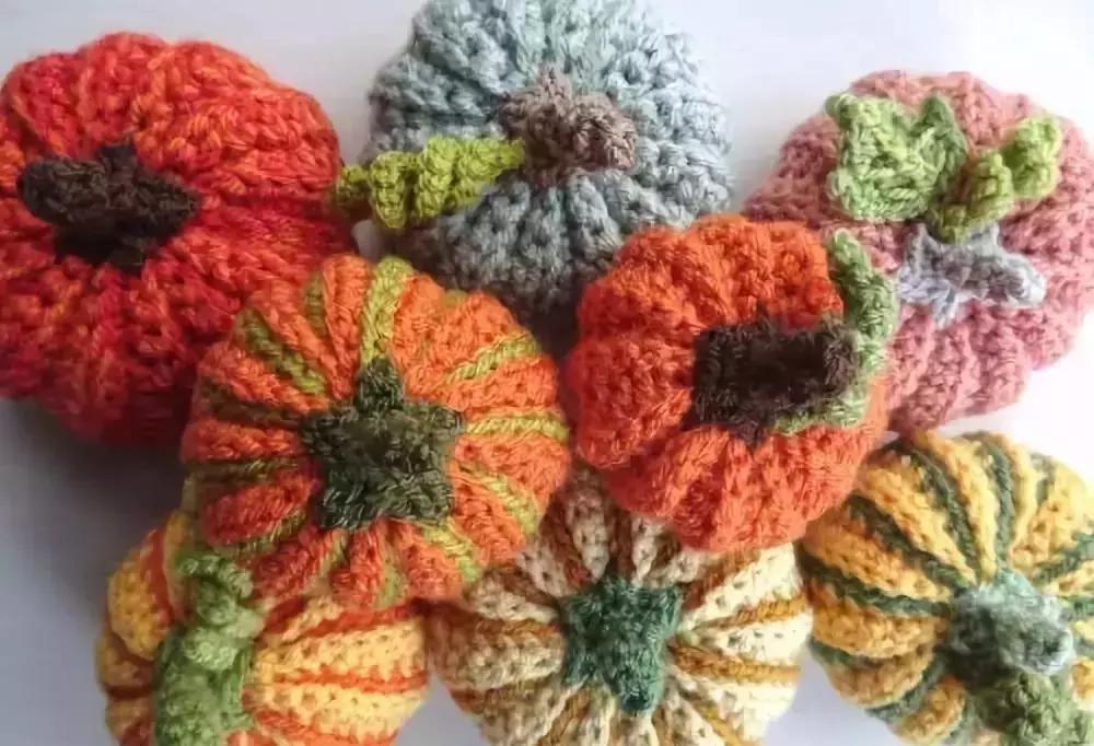 南瓜储物盒钩针教程,小南瓜卡子钩针教程