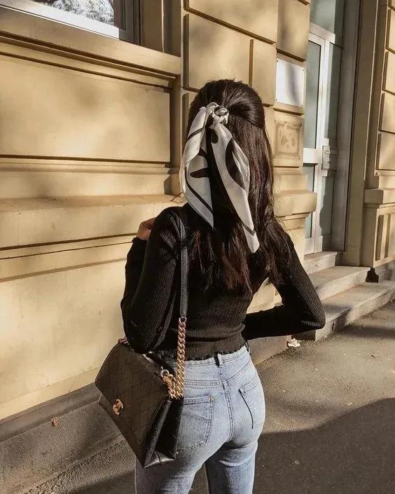 丝巾的100种系法,90x90方形丝巾的系法慢动作视频