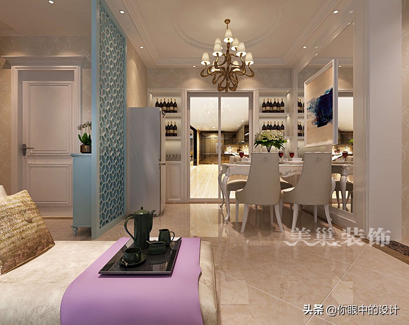 民安北郡装修风格,美式轻奢南北通透户型装修效果图