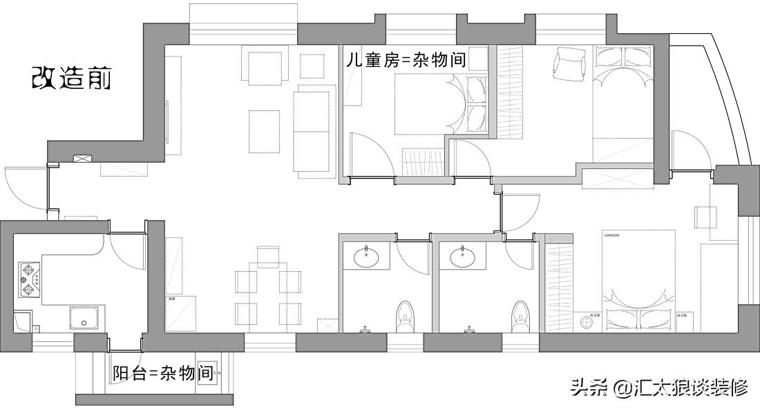 95平三房两卫一厅简约,95平小三房3w简装