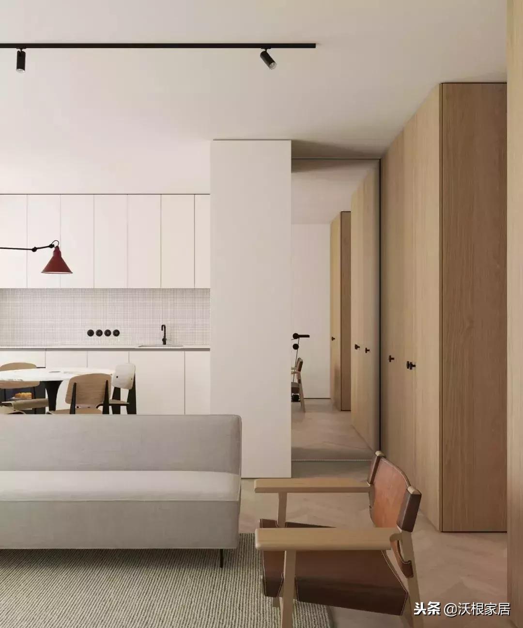 主卧依旧延续极简的设计风格,13平主卧设计高级感