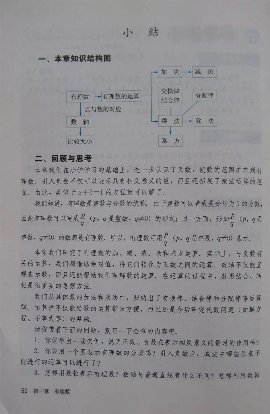 预习必备|初中数学人教版，七年级上册电子课本