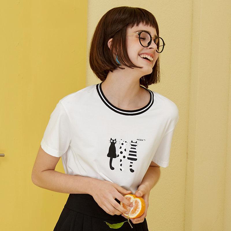 洋气减龄时髦t恤卡通,卡通减龄可爱t恤