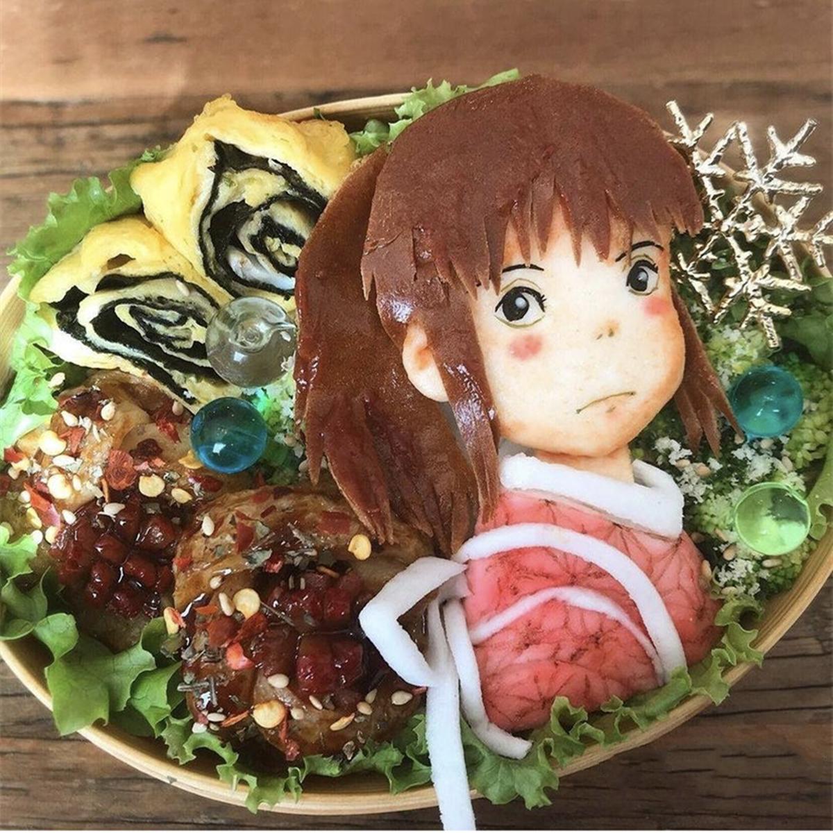 日本妈妈做出立体感十足的便当，不仅有动漫角色，细节还很逼真