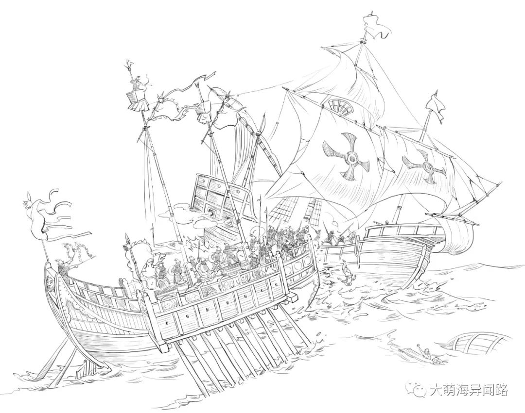 中式帆船和西式帆船与阿拉伯帆船,西式帆船大战