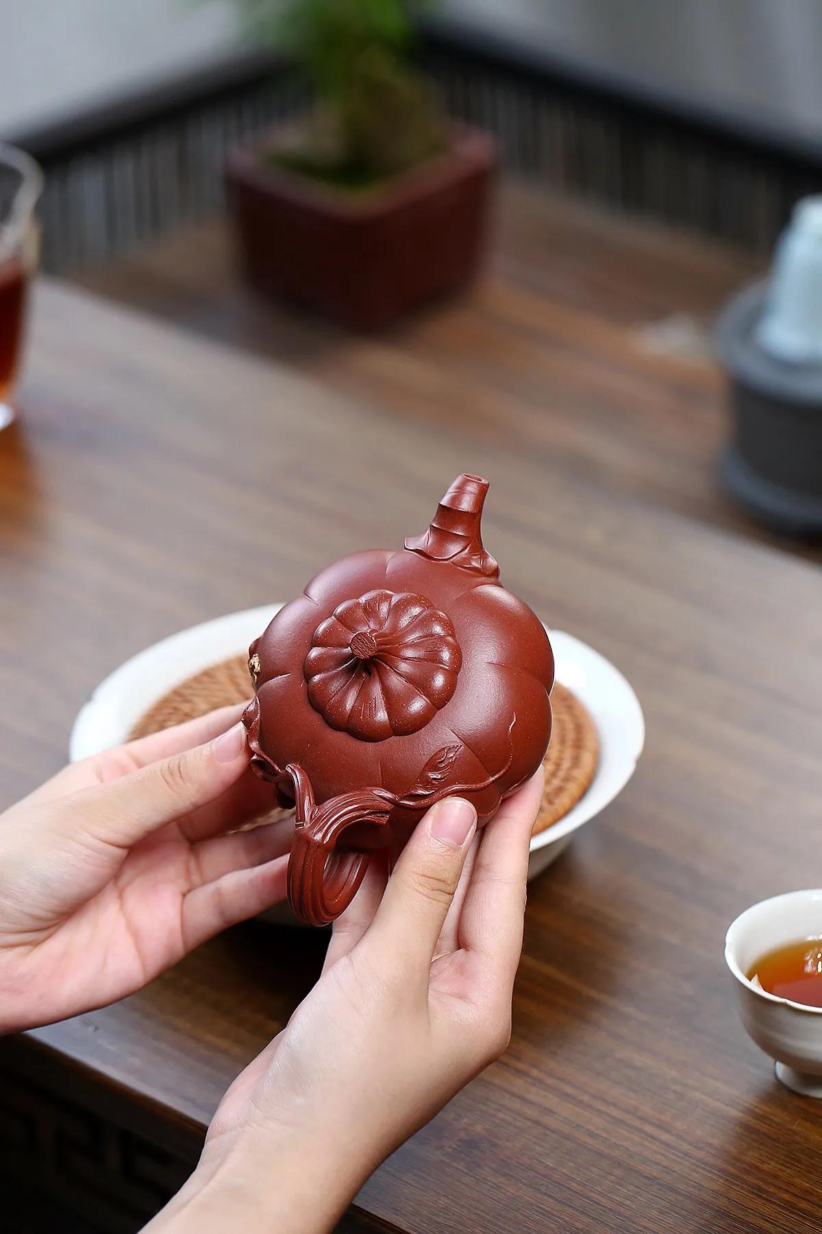 黄龙山原矿紫泥老壶,陈顺根六方壶