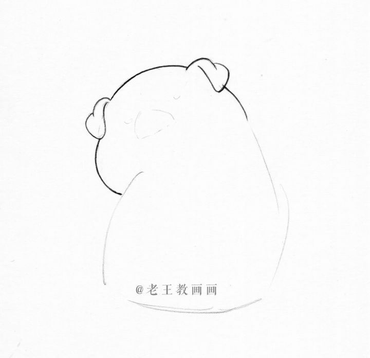 动物简笔画可爱卡通呆萌小猪,教人画简单的小猪