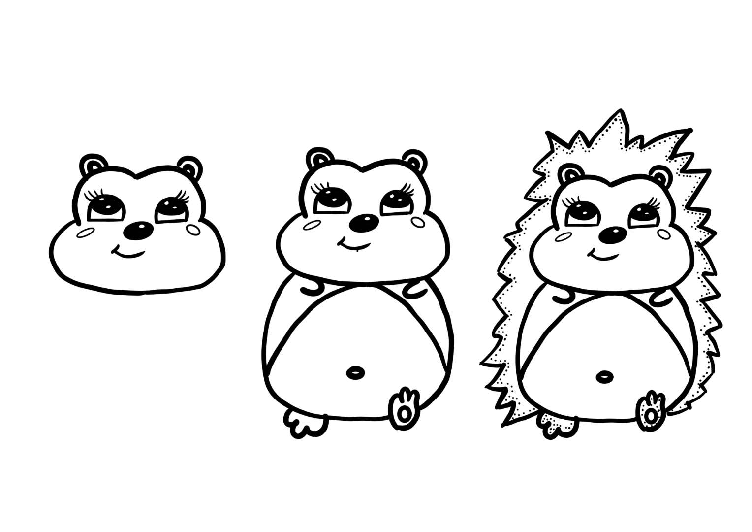 少儿线描课程|初级线描第四课-小刺猬,从儿童画到线描演变