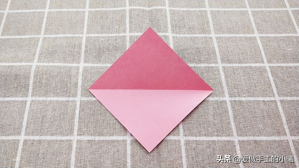 纸折樱花简单,立体五瓣樱花折纸