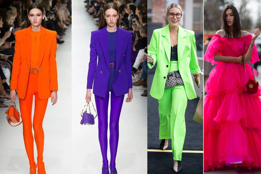 荧光色显白穿搭,荧光黄发色穿衣搭配