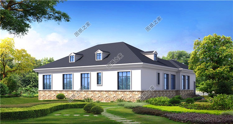 7字型一层别墅,16米x7米一层别墅