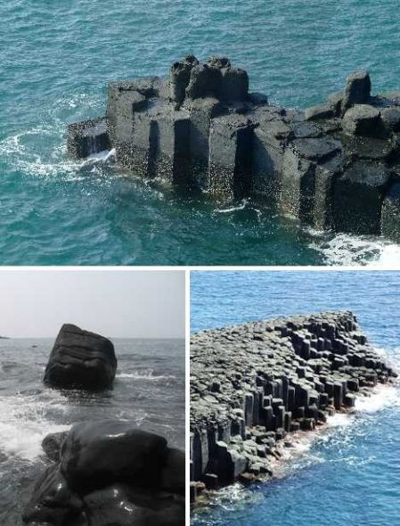 七星岩自然奇观图片,玄武岩奇景
