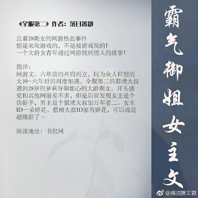 强推超好看言情,女主霸气御姐型的小说