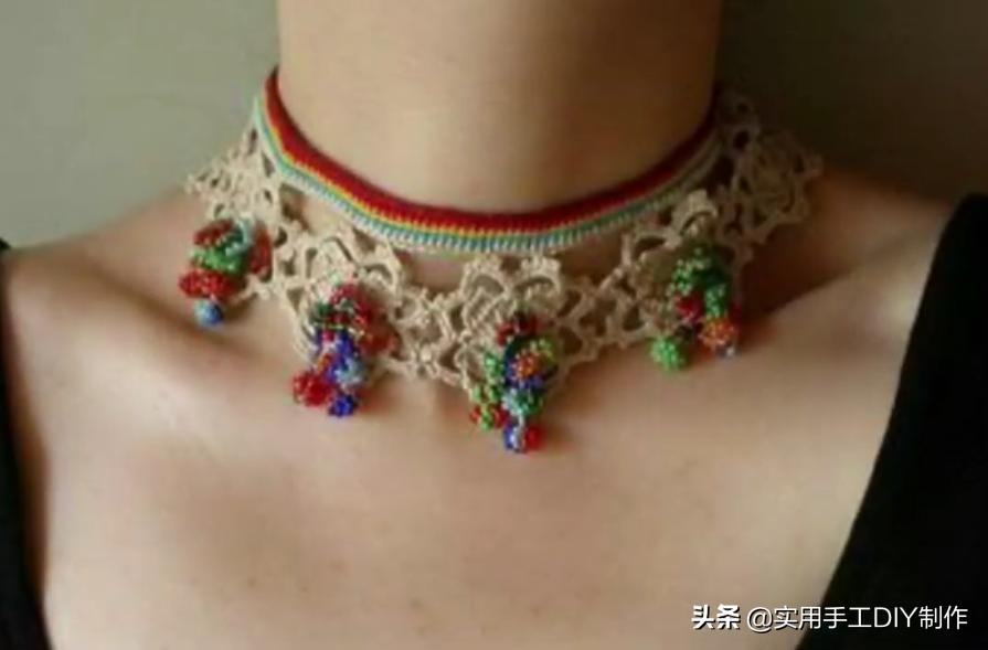 民族风毛衣链高档项链女挂饰品,羊绒衫的手工编织女