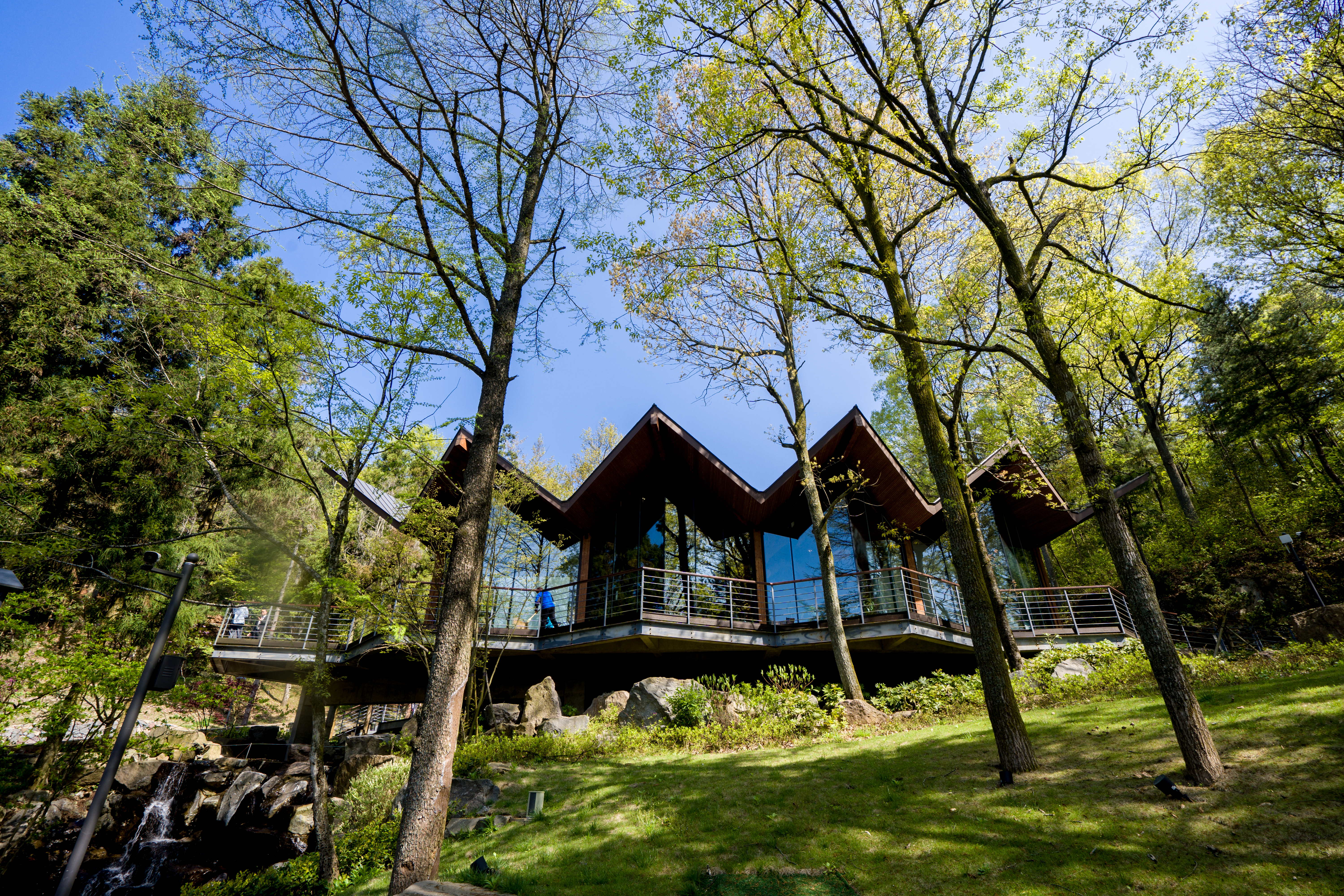商量岗内的这家酒店,四季气候适宜居住,住客宛若身处桃花源