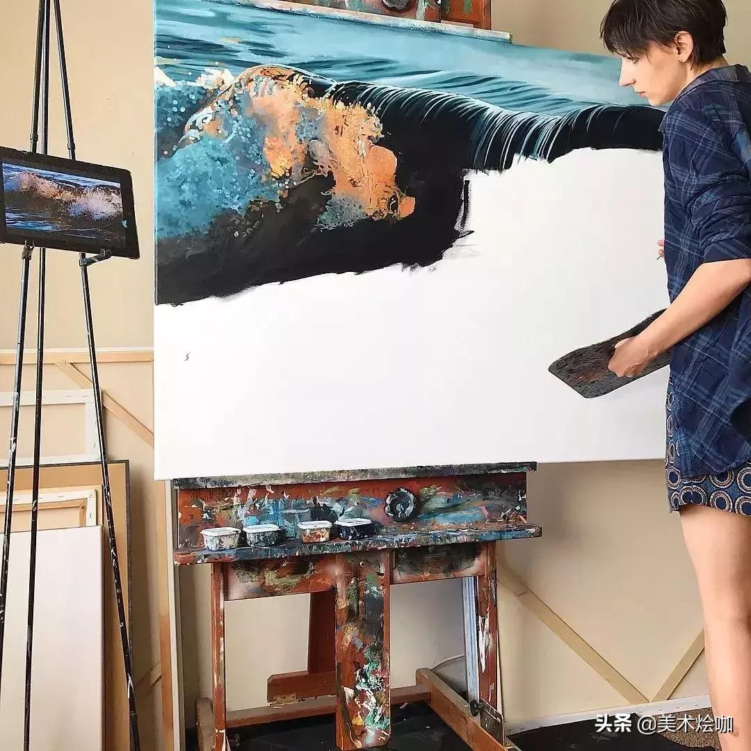 简单而又漂亮的大海图绘画,用水彩笔画一幅美丽的大海画