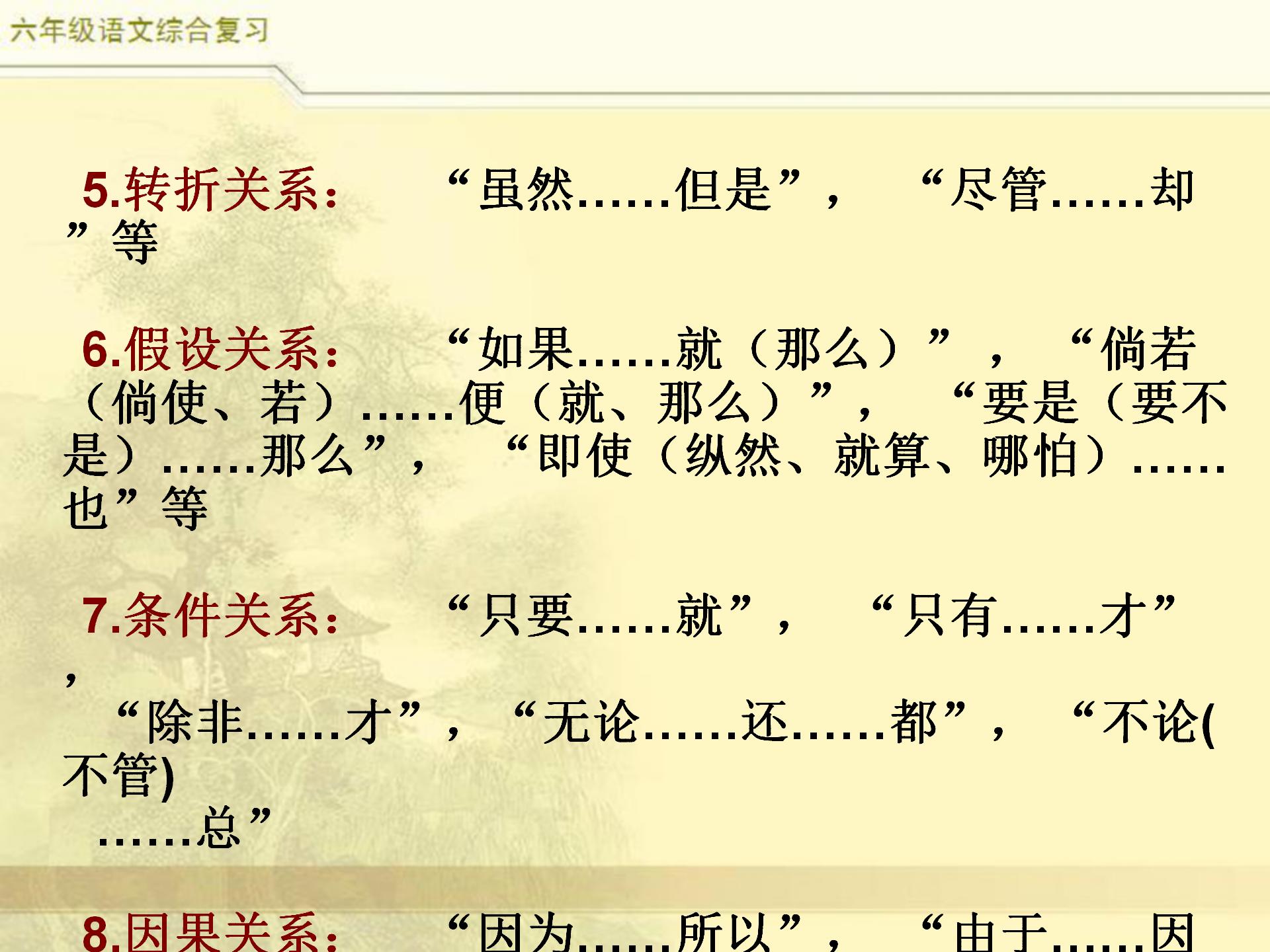 小升初语文综合复习，关联词专题，小学常见8类关联词特点及修改