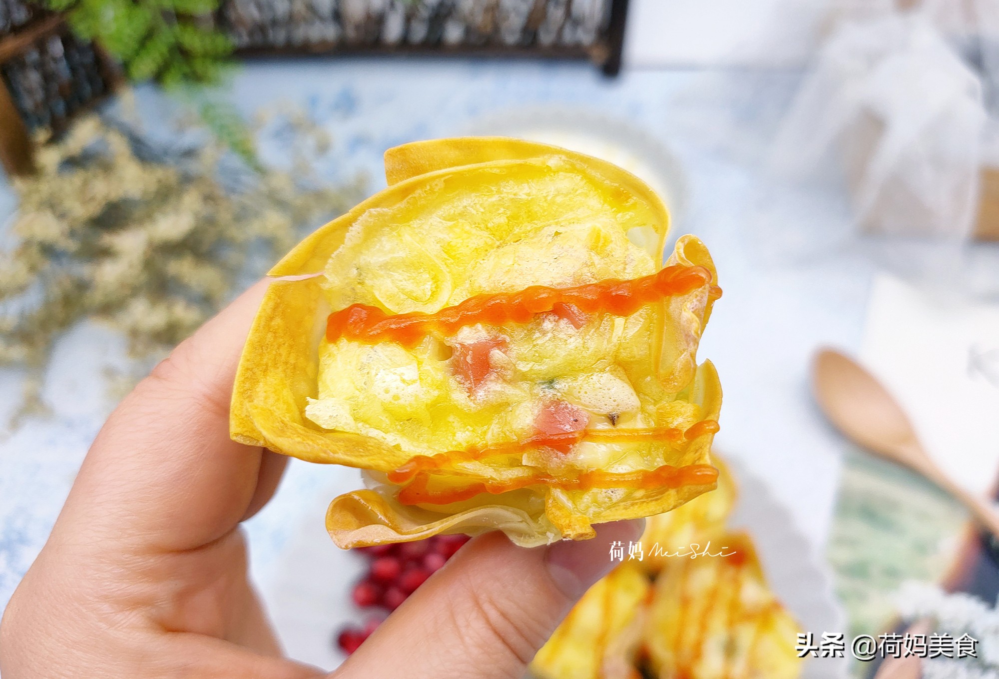 巧用馄饨皮制作美味早餐,剩馄饨皮和鸡蛋