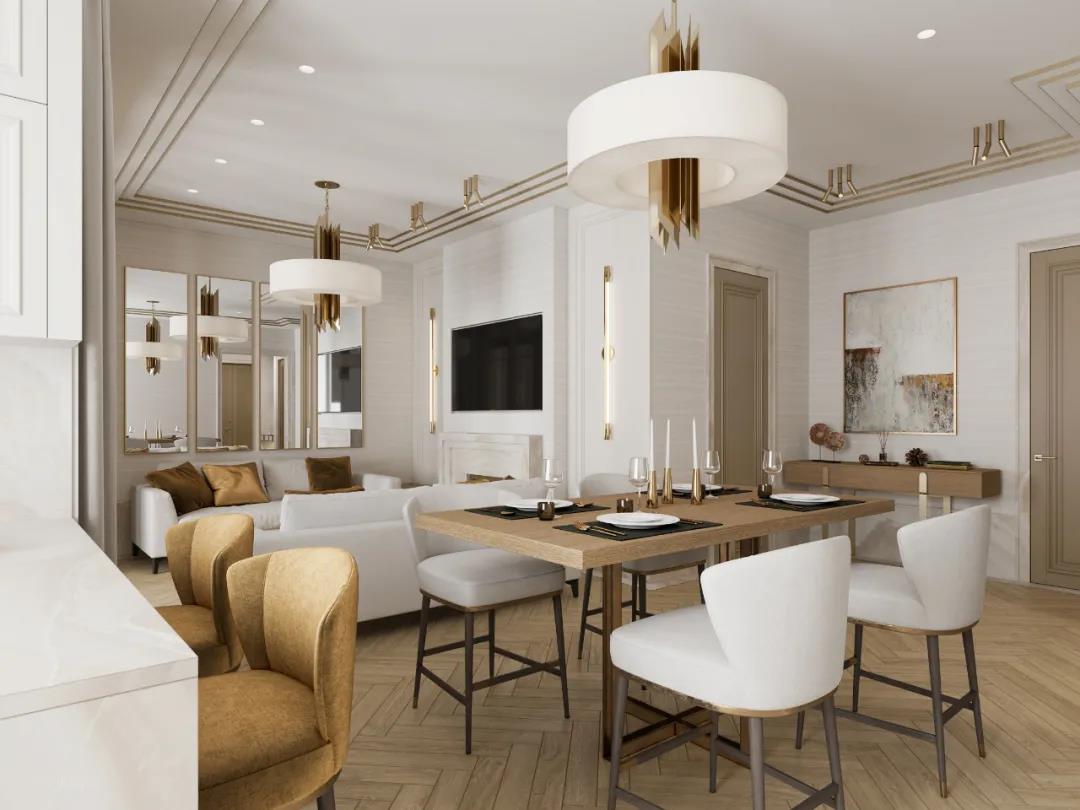 110平三居室简约风格装修,126平简约轻奢风格装修