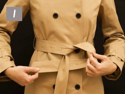 带环风衣的腰带怎么绑,coach风衣腰带的后边系法男士