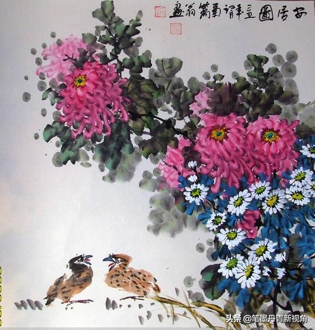 菊花花卉国画100幅临摹,梅兰竹菊花国画300幅