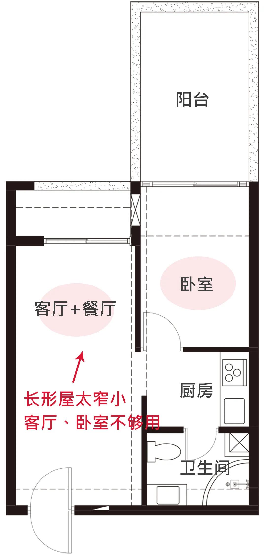 小户型不规则户型设计,小户型二合一户型布局设计
