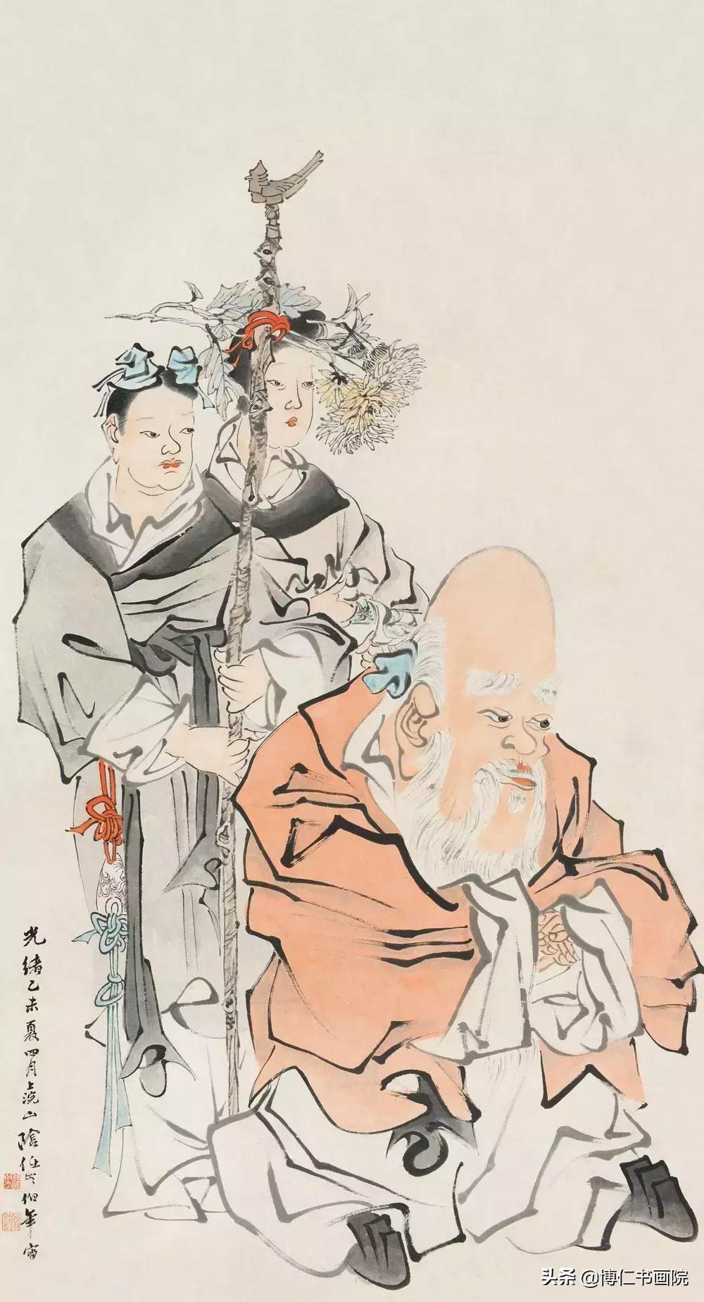 任佑年人物画无人超越的线条 (任伯年人物画高清大图)