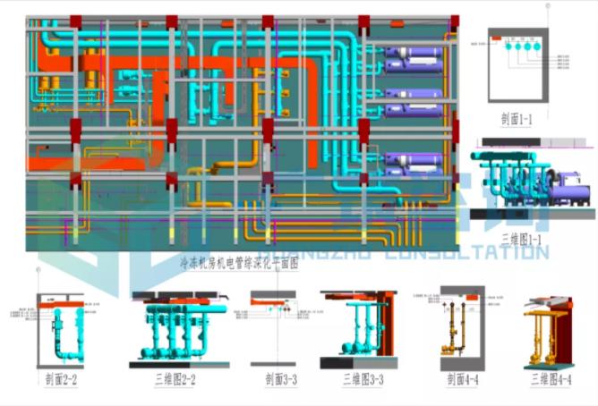 制冷机房bim施工模拟,制冷机房bim技术展示