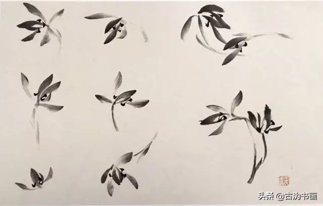 徐湛国画兰花技法教学,国画兰花入门技法