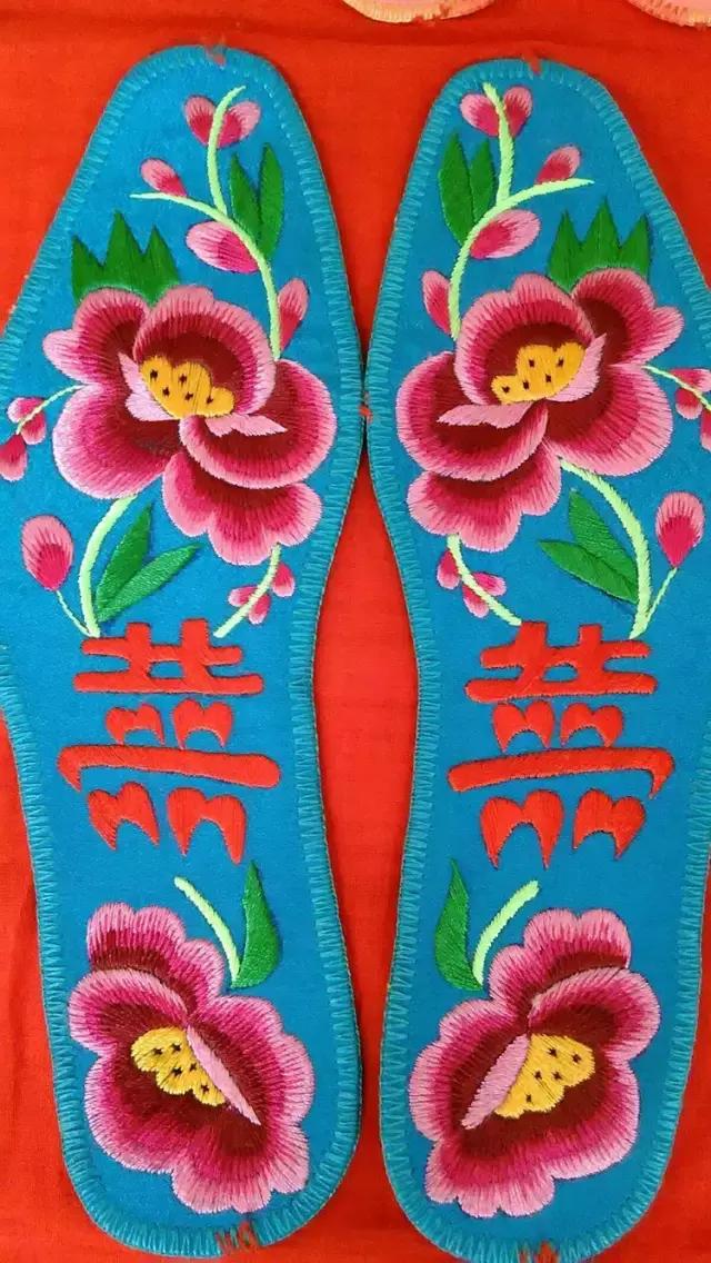 刺绣鞋垫花样各种图案教程,几何鞋垫图案鞋垫绣法