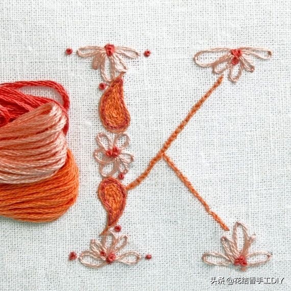 刺绣英文字母教程全针绣,好看有意义的刺绣