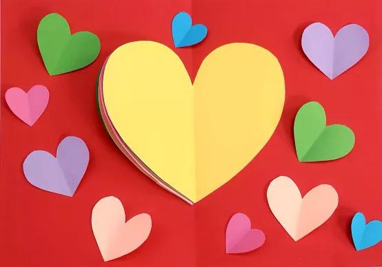 母亲节手工礼物爱心立体贺卡,母亲节送妈妈的手工折纸礼物贺卡