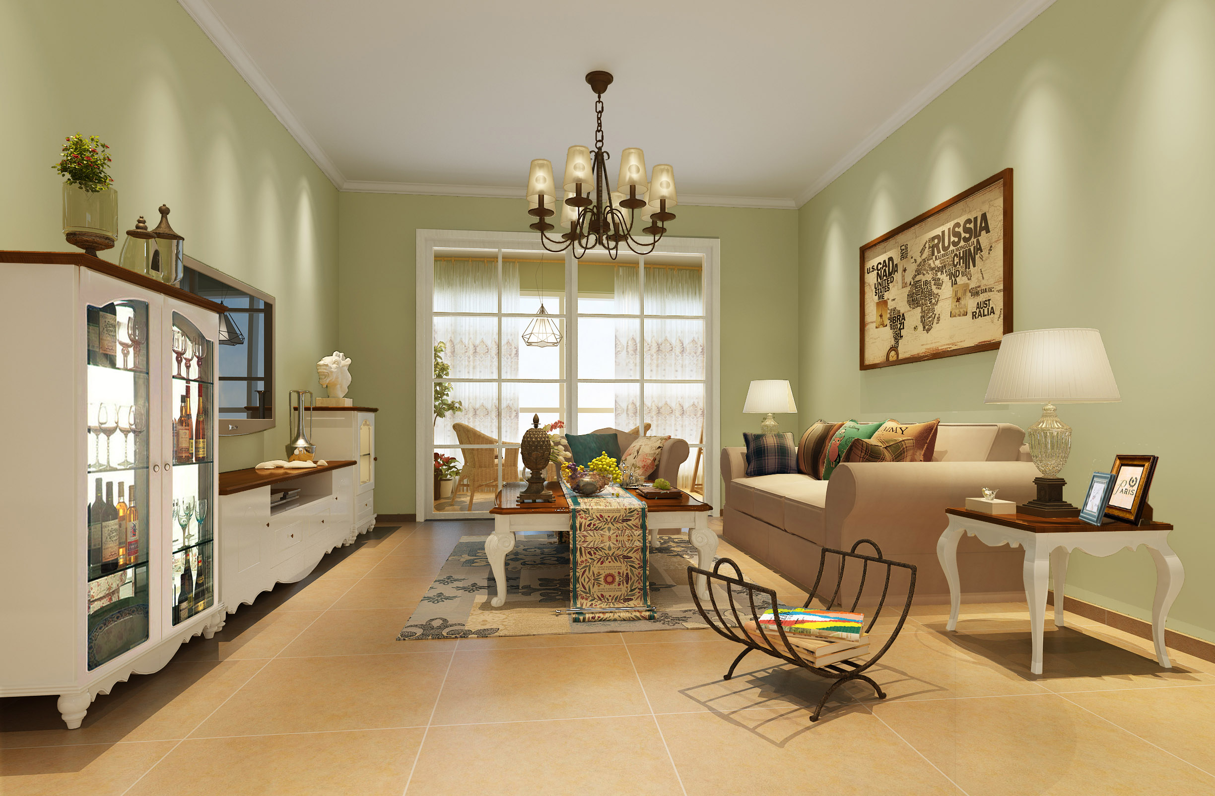 美式轻奢风装修2022新款全屋,绿色美式装修风格