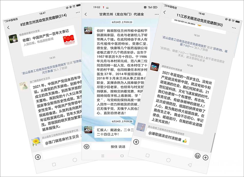 武山县务工经商流动*党**员*党**委开展七项活动喜迎中国*产党共**百年华诞