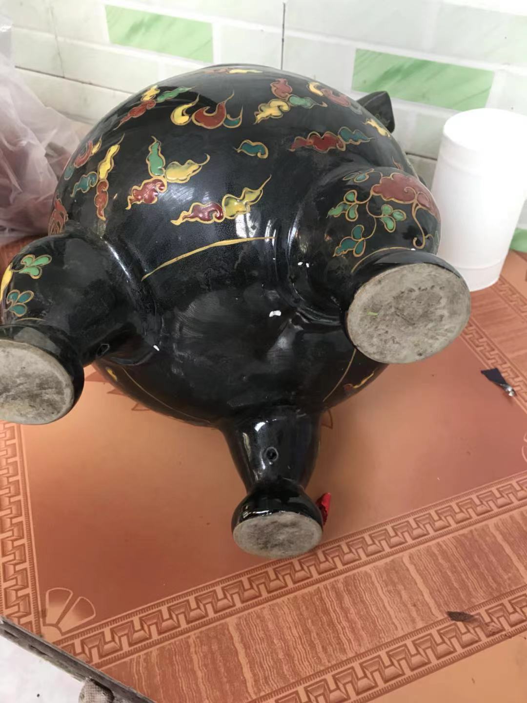 乌金釉老窑图片,乌金釉三足炉真品图片