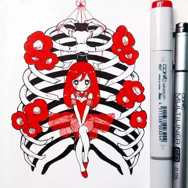 马克笔动漫上色教程q版,动漫手绘马克笔上色教程