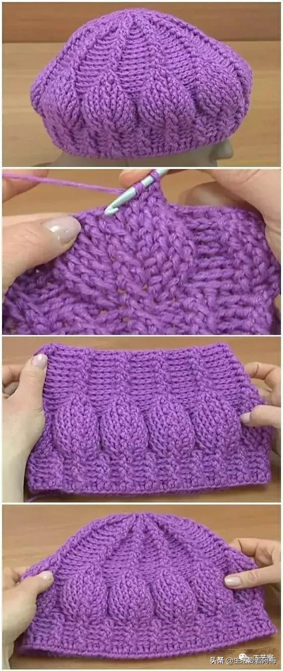 毛线编织有帽沿的冬帽,最新款毛线帽子编织教程日系帽