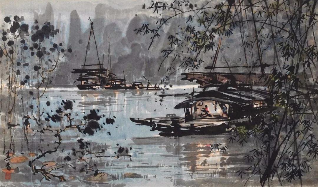 水墨画夜景欣赏,画夜景最好的中国画