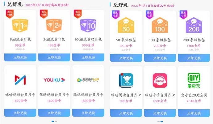 移动5g钱包500金币能换什么,5g钱包金币兑换的流量要钱吗