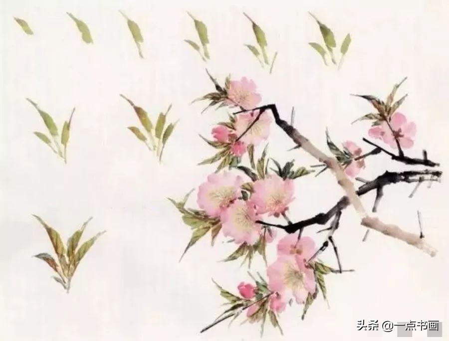 桃花的国画画法,国画桃花树的画法