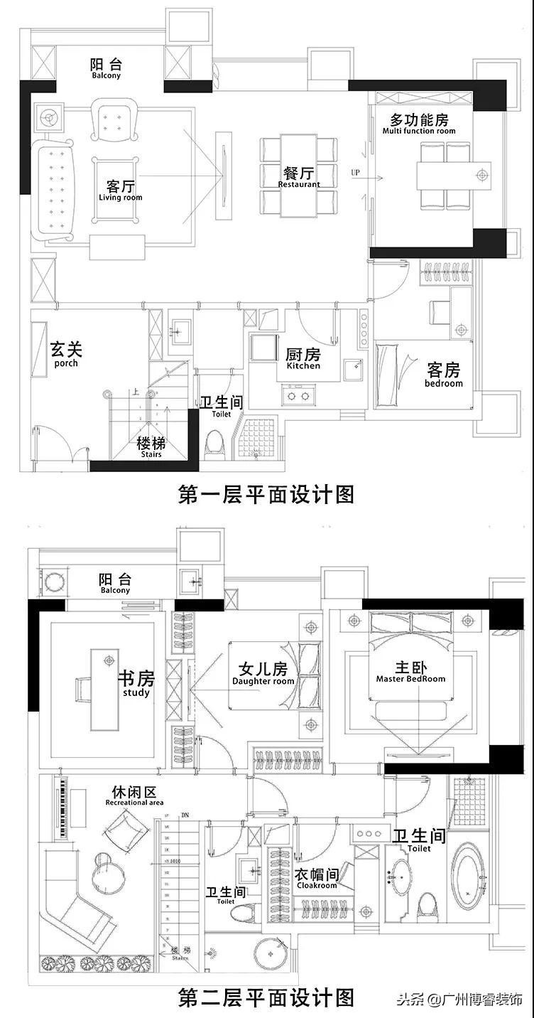 轻奢简欧复式风格装修效果图,220平意式轻奢装修