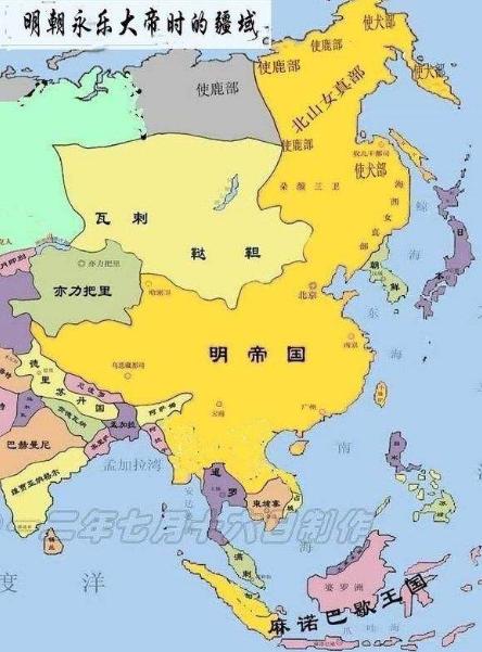 这是我见过的最客观的明朝地图,对比一下明朝疆域和元朝疆域