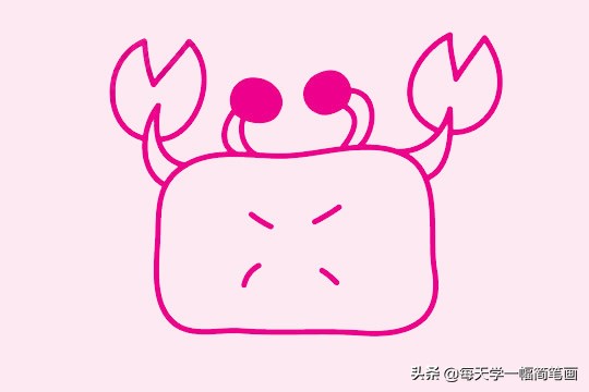 儿童画画教程3-6岁简笔画螃蟹,孤独的小螃蟹简笔画二年级